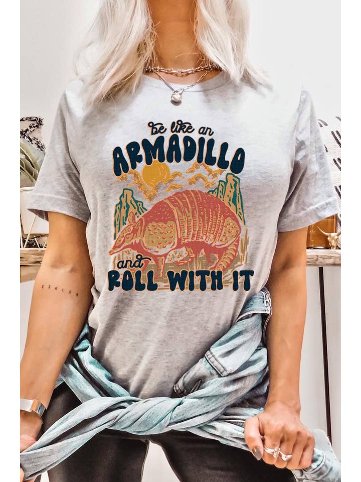 COLORBEAR - Wholesale T-Shirt (Graphic) - Women's - BE LIKE AN ARMADILLO AND ROLL WITH IT Graphic Tee1