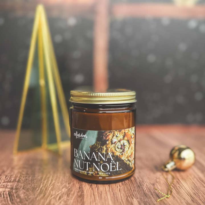 Banana Nut Noël - 7.5 oz Soy Candle for wholesale by Cellar Door Bath Supply Co.