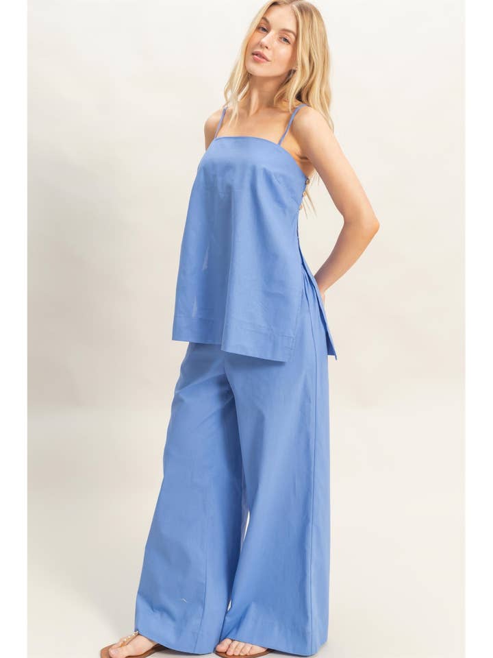 Spaghetti Strap Top & Wide-Leg Pants Set for wholesale by HYFVE