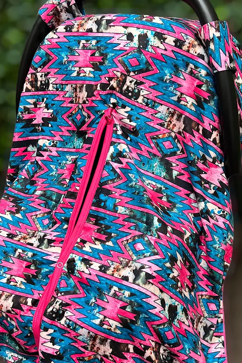 Kids Charm Online - Wholesale Car Seat Cover - Kids & Baby - AZTEC PRINTED CARSEAT COVER W/ORANGE SOFT FABRIC.3