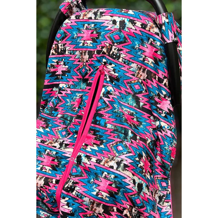 Kids Charm Online - Wholesale Car Seat Cover - Kids & Baby - AZTEC PRINTED CARSEAT COVER W/ORANGE SOFT FABRIC.3