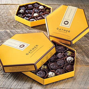 Harbor Sweets Chocolates - Wholesale Chocolate Box - Gather Chocolate Gift Assortment, Honey based truffles 16pcs