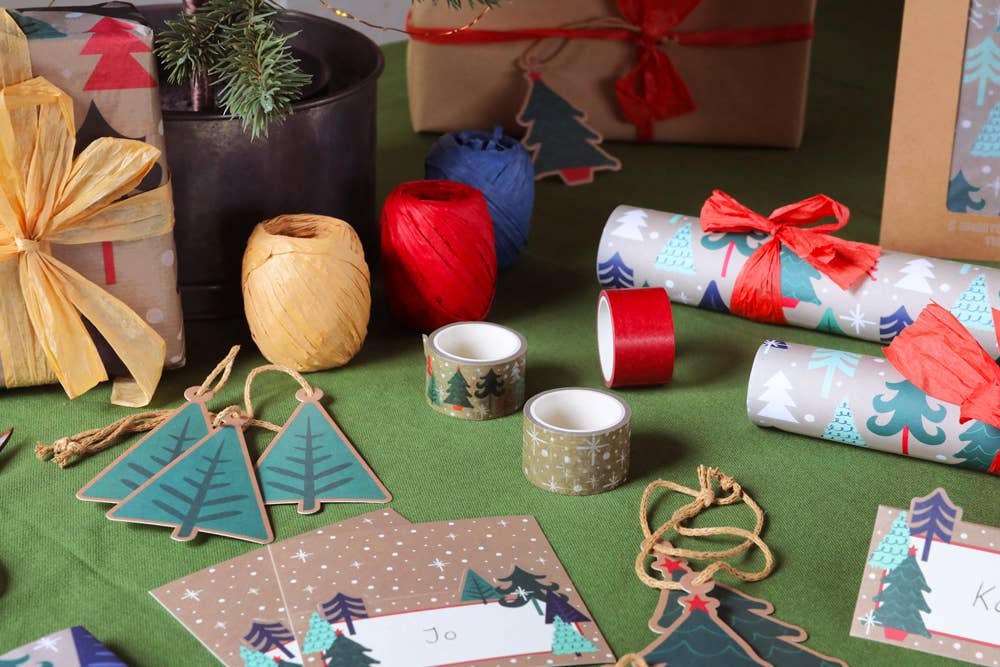 Celebration Crackers – wholesale Tape – Christmas Forest 25mm x 5m Paper tape2