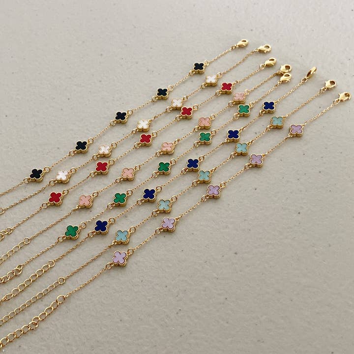 musthavemustget - Wholesale Link & Chain Bracelet - Clover Leaf Mini Bracelet