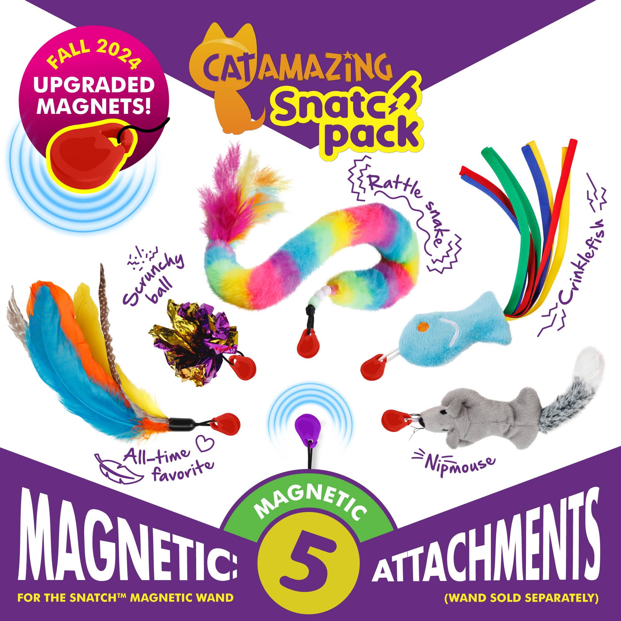 Cat Amazing – wholesale Pet toy – Cat – Snatch Pack – 5 Magnetic Attachments for Snatch Wand6