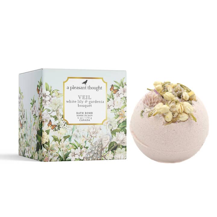 A Pleasant Thought - Wholesale Bath Bomb/Fizz - VEIL | WHITE LILY & GARDENIA BOUQUET | BATH BOMB