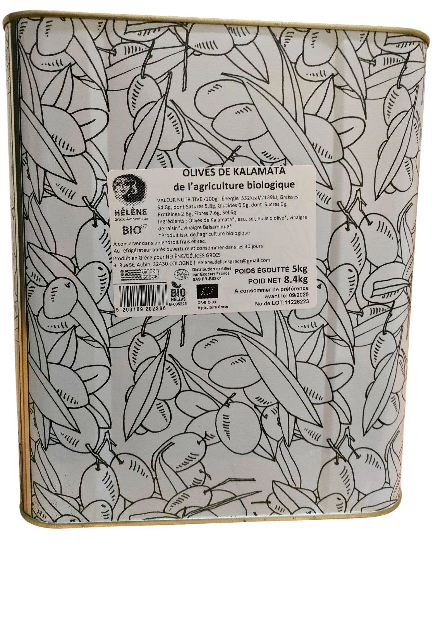 Helene Delices Grecs - Wholesale Olives - BULK Organic Balsamic Kalamata Olives 5kg7