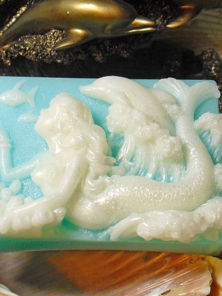 Mermaid And Dolphin Soap, 10 Bars for wholesale by Beach City Boutique