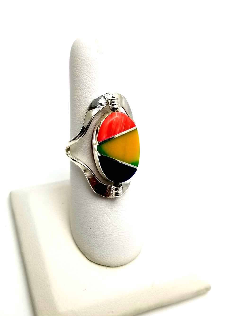 Costello International - Wholesale Cocktail/Statement Ring - Flip Large Semi-Precious Stone Inlaid Rings13
