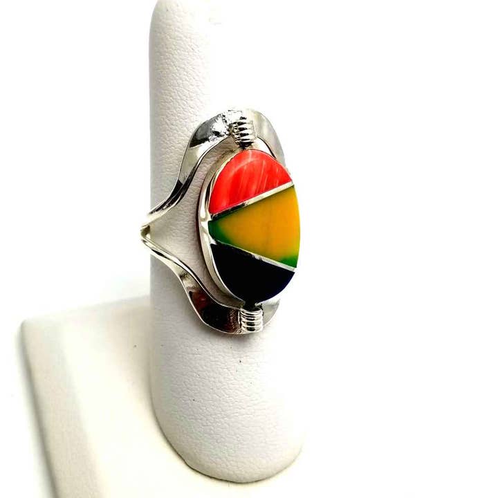 Costello International - Wholesale Cocktail/Statement Ring - Flip Large Semi-Precious Stone Inlaid Rings13