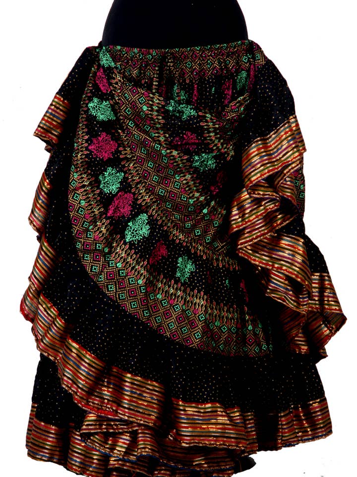 Senoritas Tribal Designs - Wholesale Skirt – Women’s - Block Print Skirt Maleficient With Padma Border0