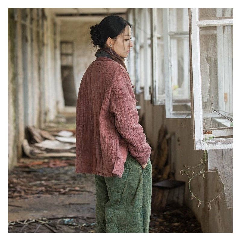 Sheer Trend - Wholesale Jacket - Women's - Dyed, Quilted, Stitched, Short Cotton Jacket2