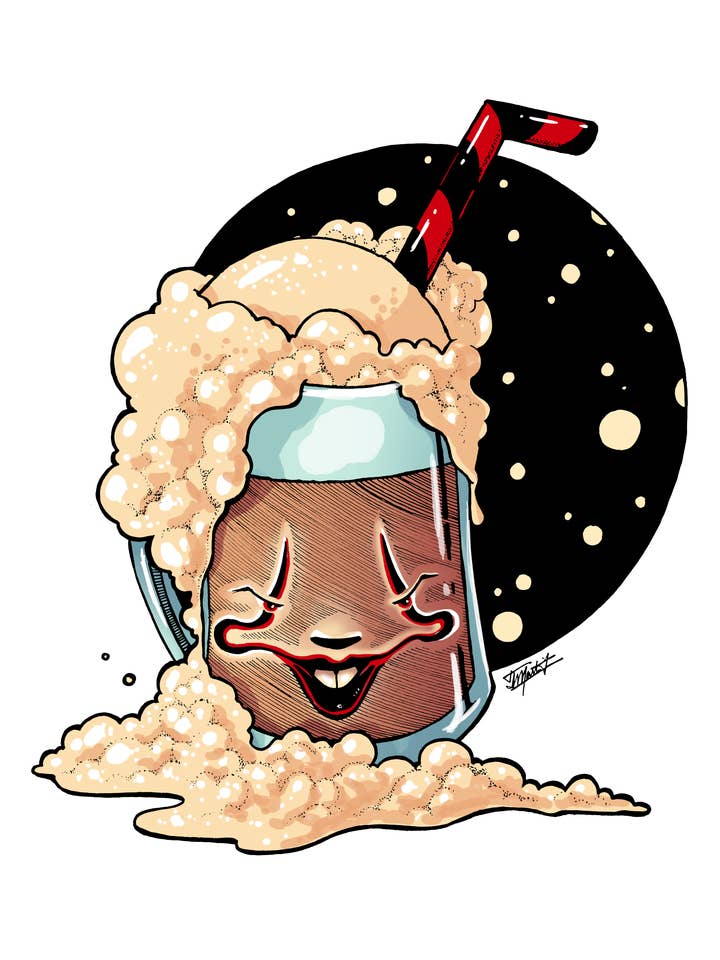 Sticker: We're All Floats - Fantasy 4" vinyl waterdicht voor wholesale door Indi Martin Art