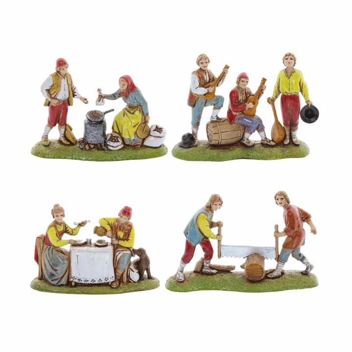 Set 4 Napolitaanse Scènes Mini 6 voor wholesale door Moranduzzo