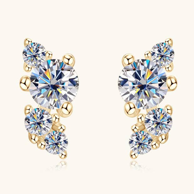 Moissanite Wedding Stud Earrings in 925 Sterling Silver for wholesale by Perimade & Co. LLC