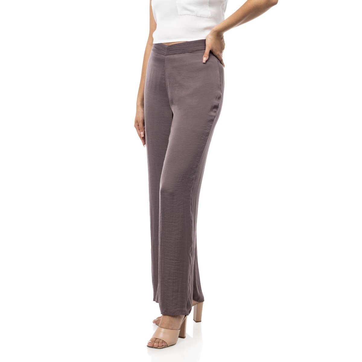 Naked Zebra Rack - Wholesale Pants - Women's - Ruched Waist Satin Pants19