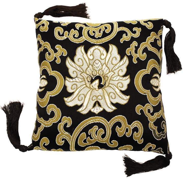 7'' Brocade Bowl Cushion - Black for wholesale by dZi Handmade