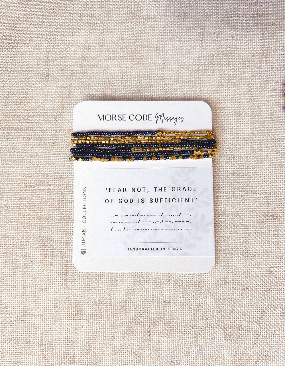 Jimani Collections - Wholesale Beaded Bracelet - "Fear Not, The Grace of God Is Sufficient" Message Bracelet