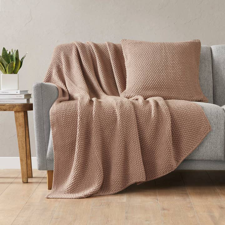 Olliix - Wholesale Throw Blanket - Classic Acrylic Knit Throw 50x60", Soft Throw Blanket, Brown