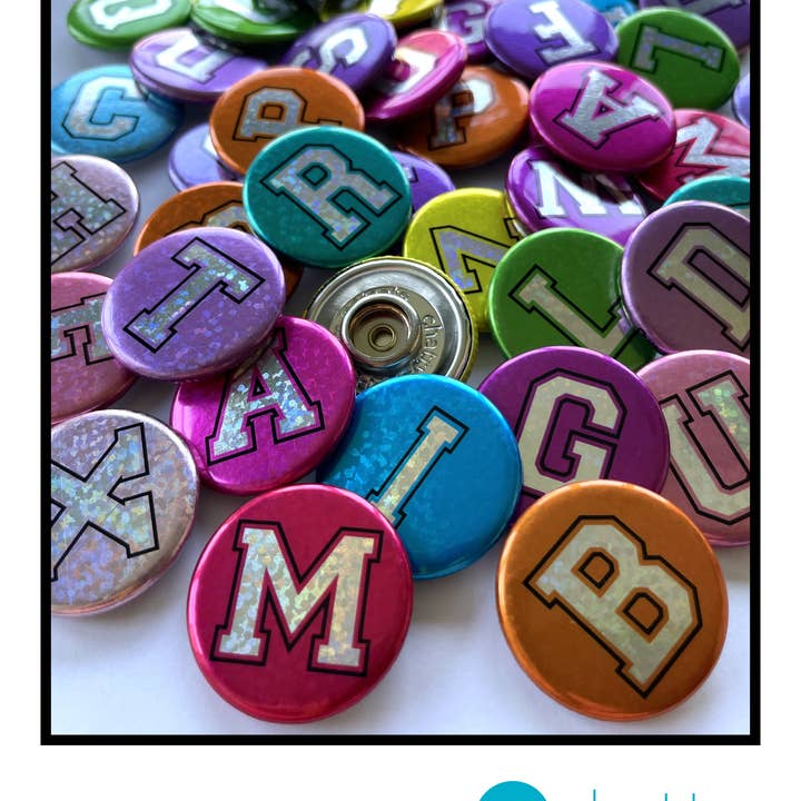 ChattySnaps - Wholesale Lapel Pin/Button - Glitter Letters - Initials1