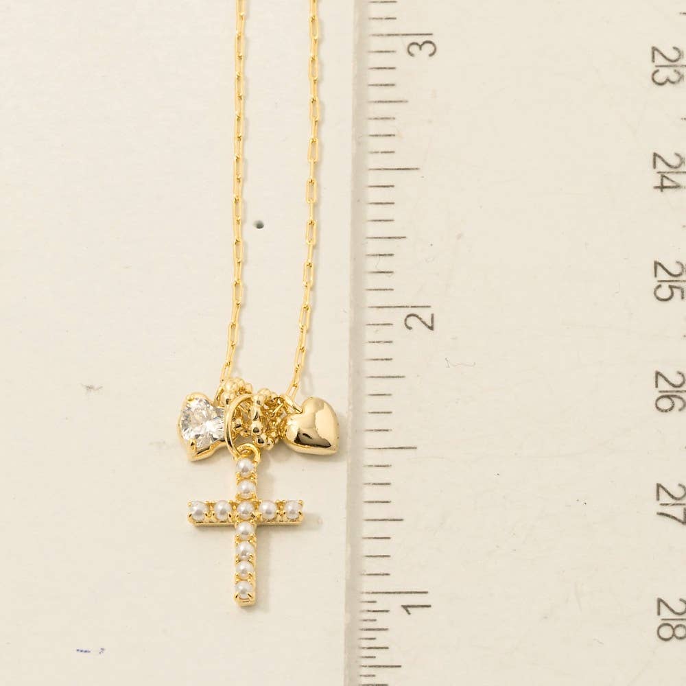 GDCRM Halskæde med hjerte- og korsvedhæng for engroshandel på Faire3