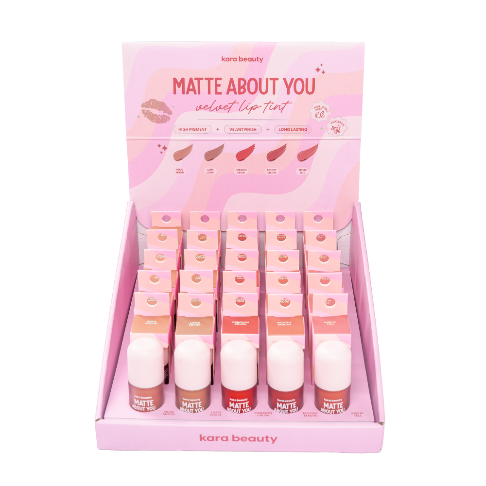 Kara Beauty - Wholesale Lip Stain/Dye/Tint - Matte About You Velvet Lip Tint Display Set0