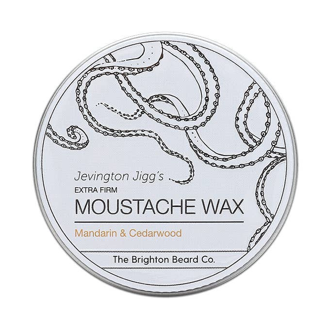 Cire à moustache extra ferme à la mandarine et au bois de cèdre pour la vente par The Brighton Beard Co.