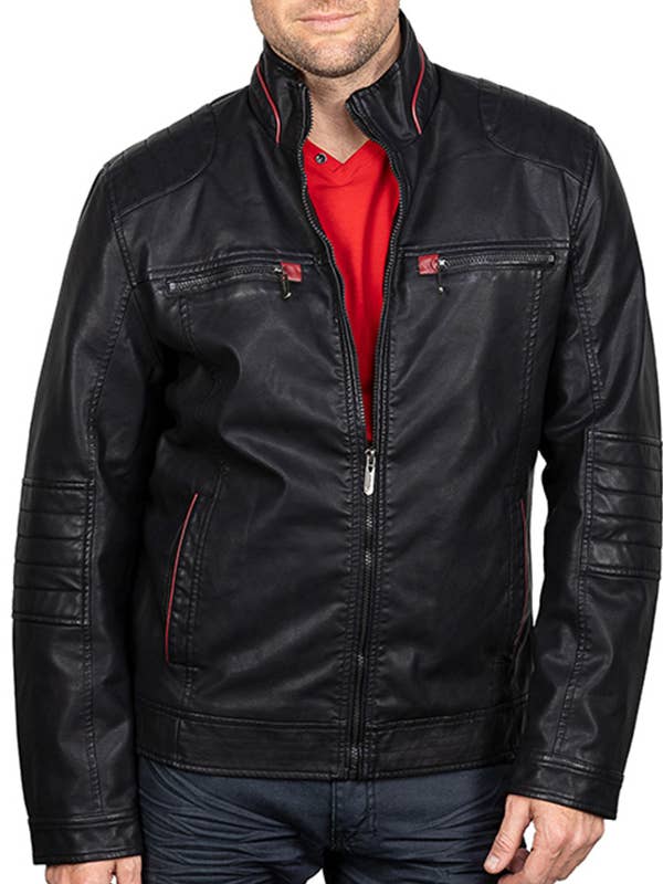 Men's Faux Leather Jacket for wholesale by TM Exposure