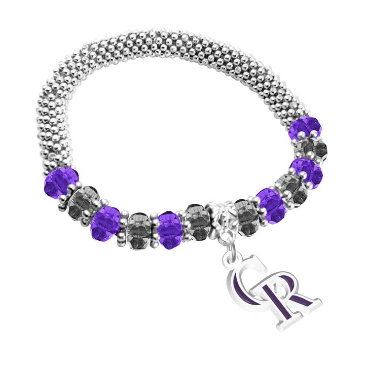 MLB Colorado Rockies 2-Tone Bangle Bracelet for wholesale by Simran International