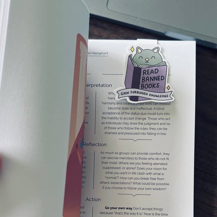 Mouthy Broad - Wholesale Bookmark - Read Banned Books Gain Forbidden Knowledge Magnetic Bookmark