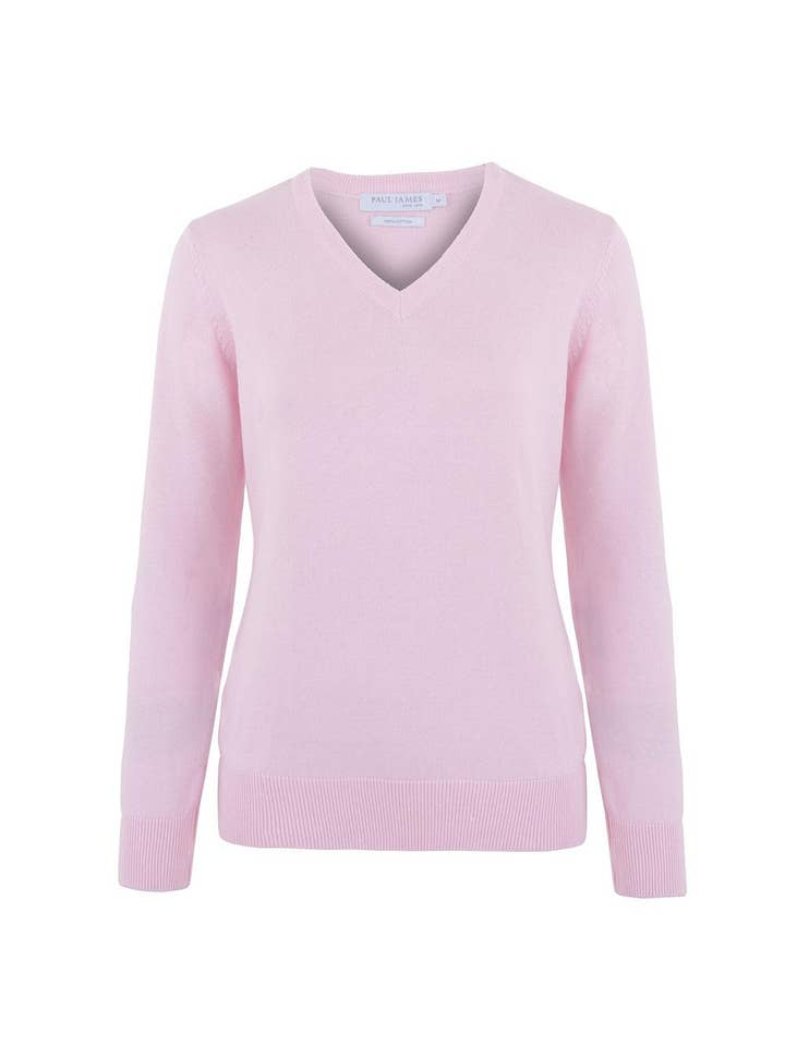 Paul James Knitwear - Wholesale Knitted jumper – Women′s - Womens Pure Cotton V-Neck Jumper16