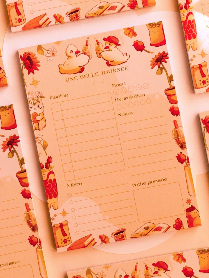 Bloc note A5 - Canards printaniers pour la vente par Sekai of kangae