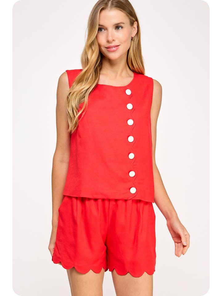 Strut & Bolt – wholesale Blouse – Women’s – Scallop Linen Sleeveless Top11