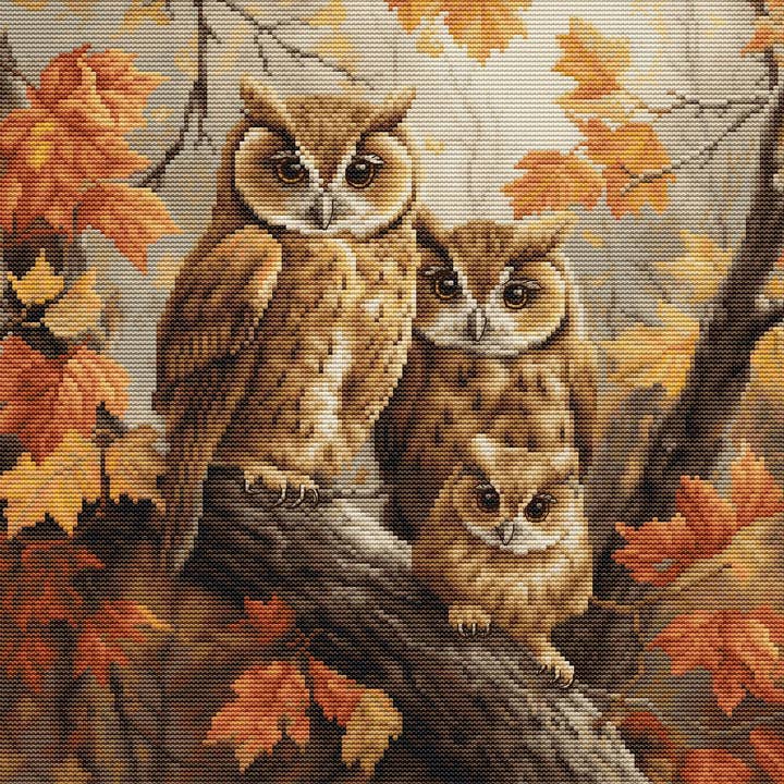 Broderisæt Luca-S - Uglernes Familie, BU5045 for engroshandel hos Luca-S