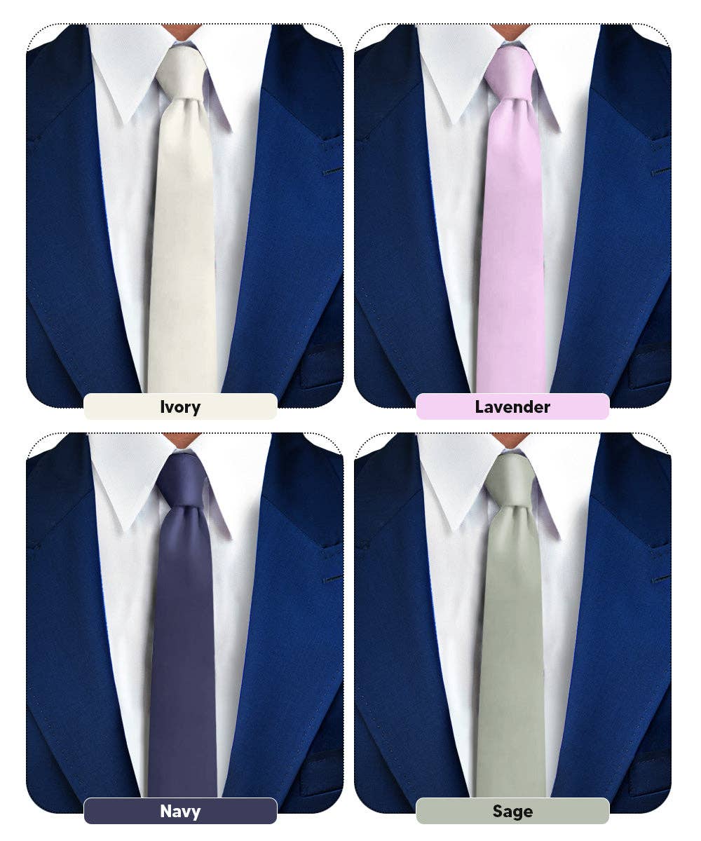 Dubal Brothers - Vente Cravate – homme - Cravate fine unie (4 paquets) par Vittorio Farina27