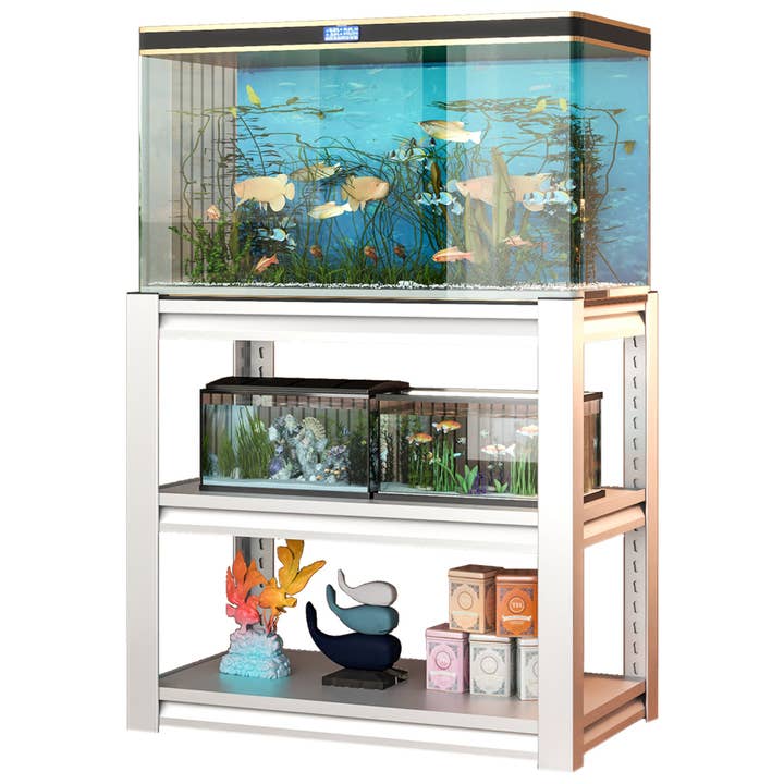 39F Inc. - Wholesale Free Standing Shelf - Metal Aquarium Stand for 20-30 Gallon Tanks, Antique White3