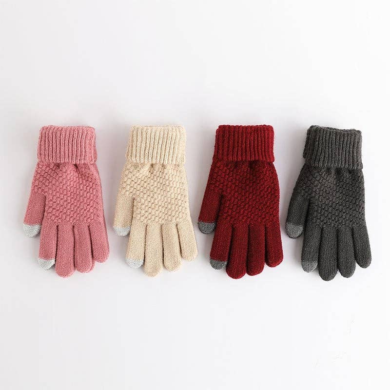 FurDecoration - Wholesale Gloves - Women's - Fashion Touch Screen Jacquard Plus Velvet Gloves8