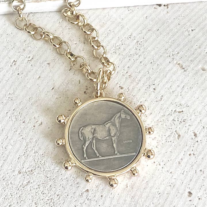 Horse coin necklace western equestrian jewelry derby and other Purchase Wholesale horseshoe charms. Free Returns & Net 60 Terms on Faire trending on Faire.