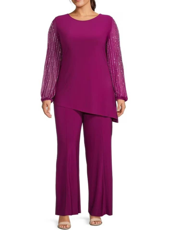 New Yorker's Apparel - Wholesale Top & Pant Set (NOT Loungewear) - Women's - Marina Asymmetrical Two-Piece Pant Set