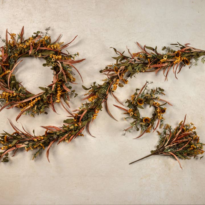 Ragon House - Wholesale Bunting/Garland - 5' MINI SUNFLOWER & WILD FLOWER GARLAND2