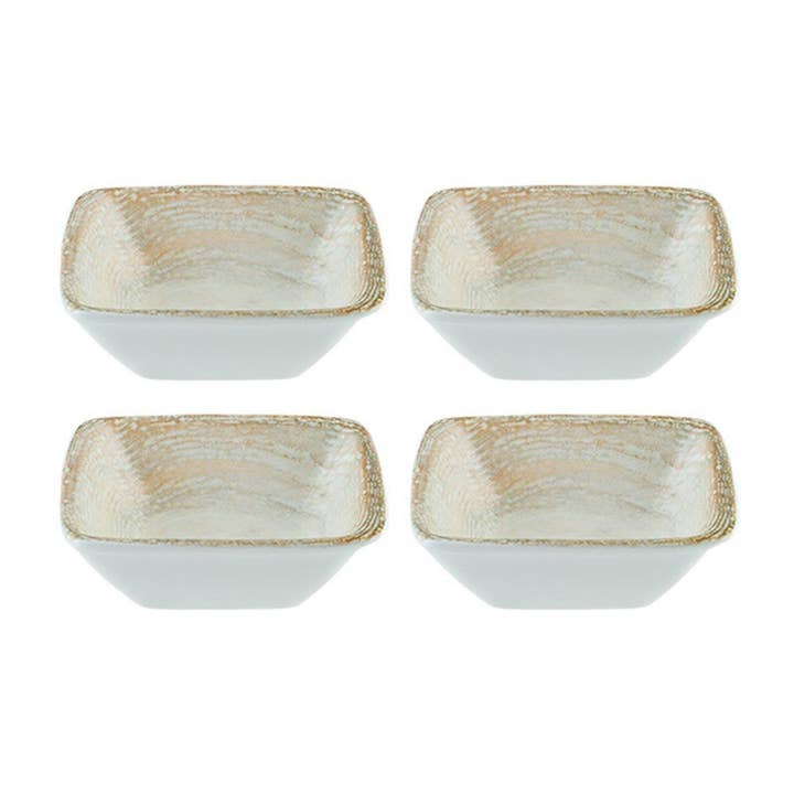 Patera 3.5" x 3.5" x h:1.25" 1 oz. Square Decorated Porcelain Ramekin (Set of 4) for wholesale by TURGLA HOME