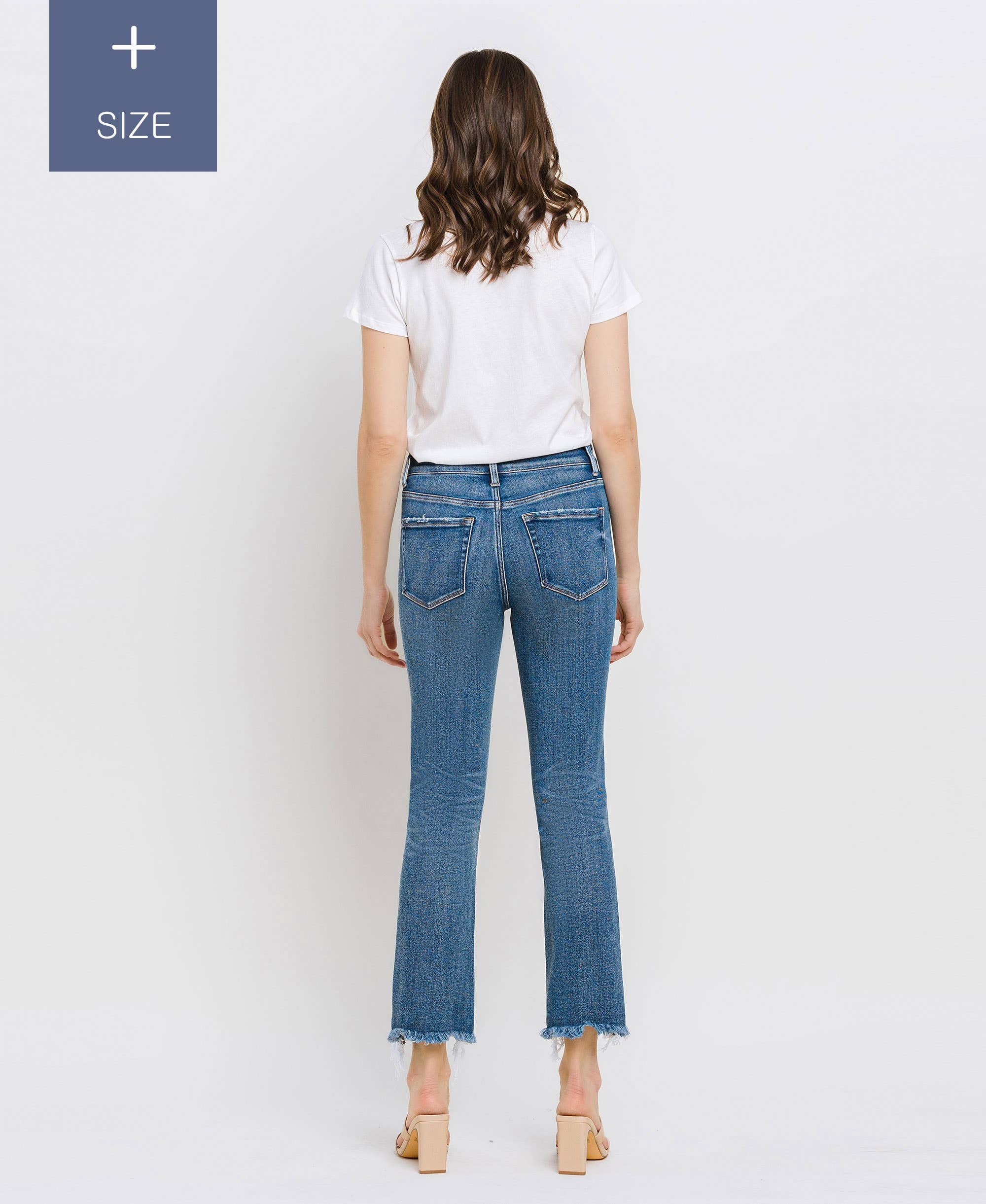 RIVER LAGAN PLUS SIZE HIGH RISE UNEVEN RAW HEM SLIM STRAIGHT T6299-P for wholesale on Faire7