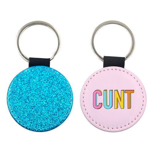ART WOW - Wholesale Keychain – Women's - Colour Cunt Typography Faux Leather Keyring for Women2