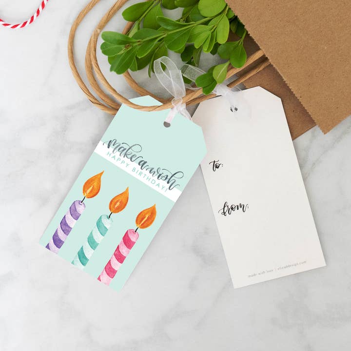 Make a Wish Birthday Gift Tag for wholesale by Elizabeth Denniston Design