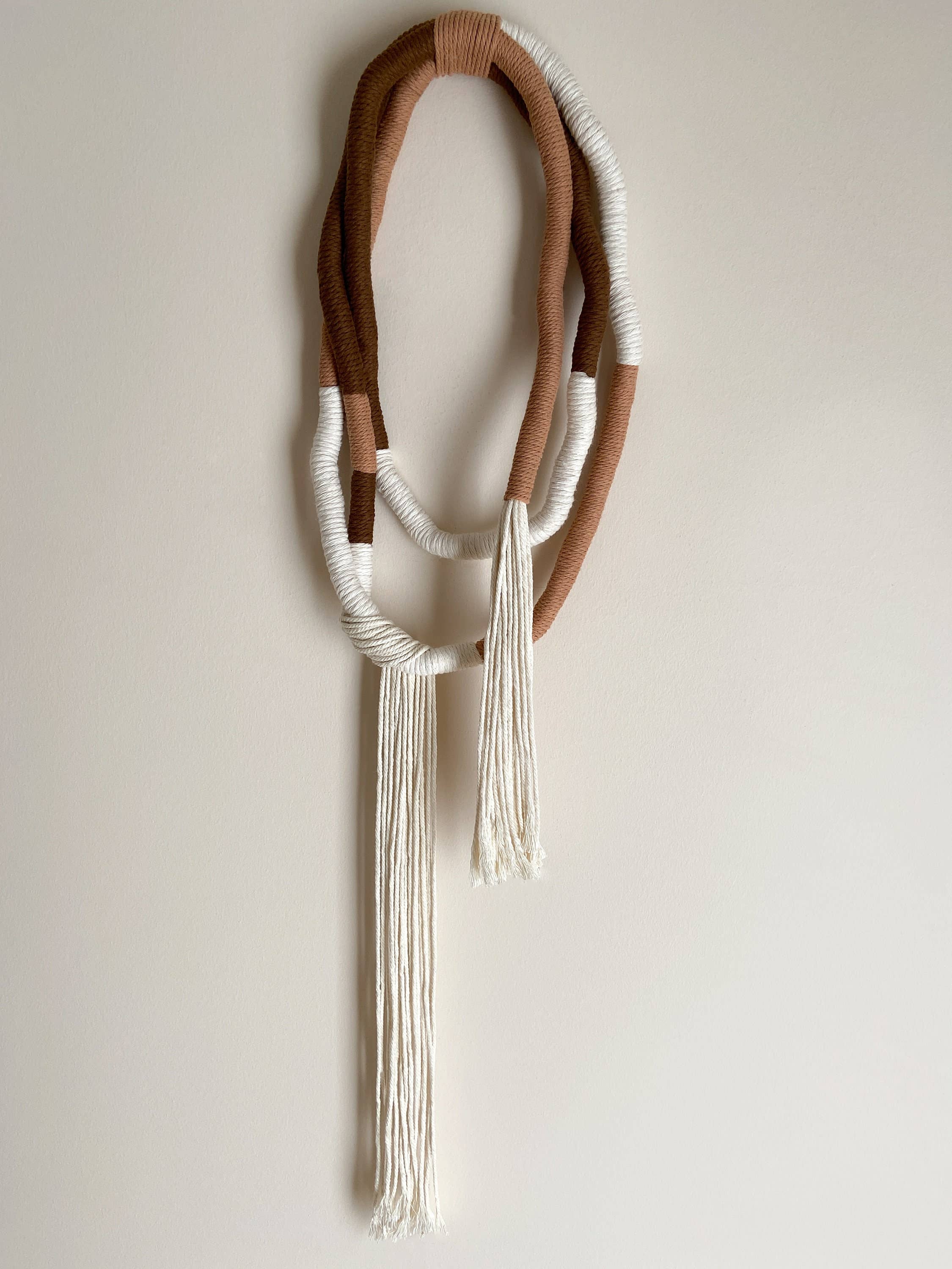 OLFFE - Wholesale Decorative Tassel/Wall Drop - Large Neutral Wrapped Wall Hanging1