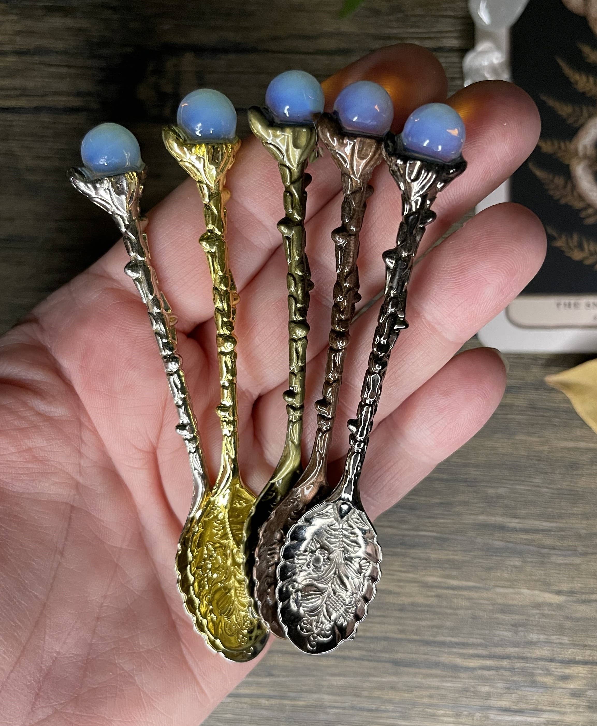Moondust and Raven - Wholesale Kitchen Spoon - Opalite Crystal Spoon, Witchcraft Apothecary Supplies5