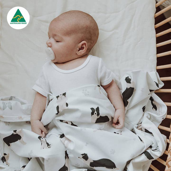 Border Collie Inbakerdoek Set voor wholesale door Smitten Bub Co.