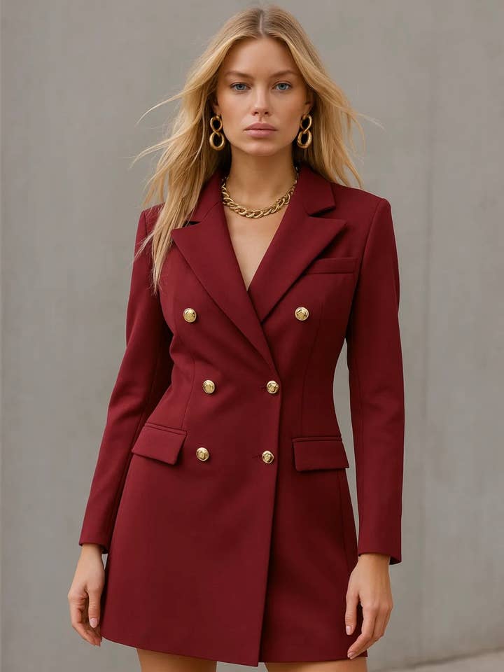 Frime - Wholesale Dress - Women's - Double-breasted blazer dress - 32274