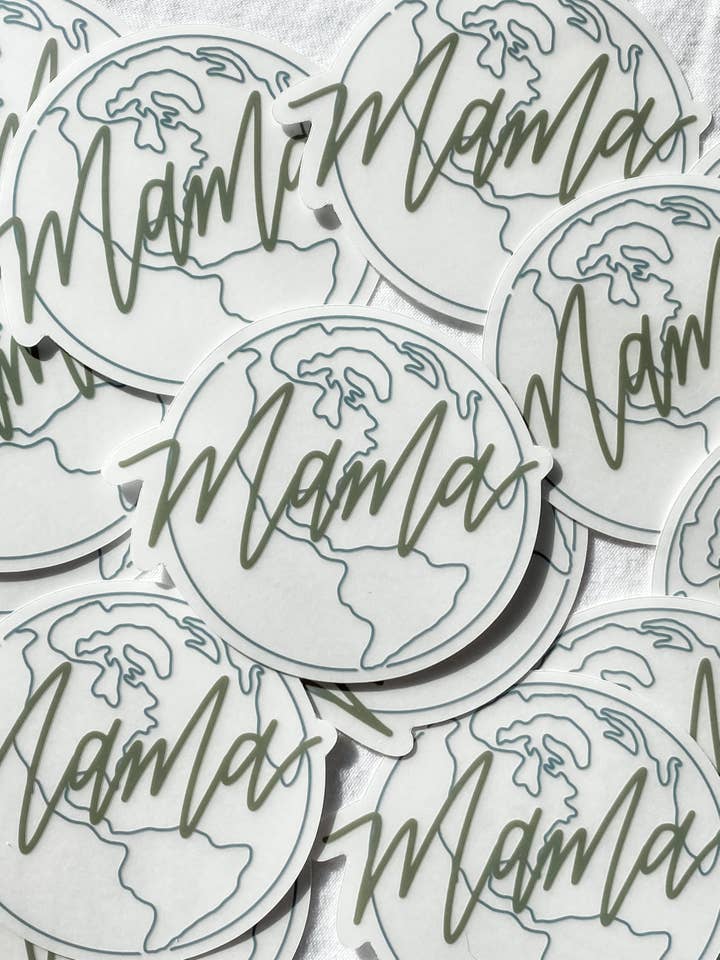 Mama Earth Sticker | Doorzichtige Mama Earth Sticker voor wholesale door Detty Designs
