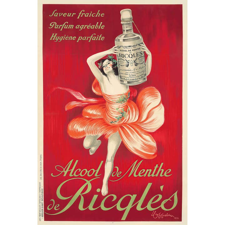 Ad - Cappiello - Alcool De Menthe Ricqlès - Photo Print for wholesale by Art Ramka Inc.
